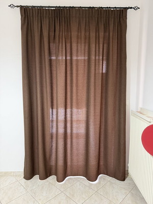 Curtain brown shade like new, blackout fabric for privacy