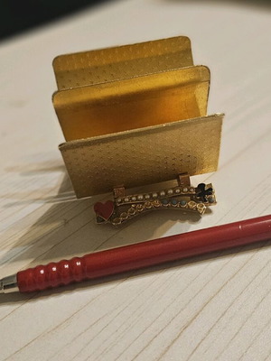 Playing card holder gold-plated Mirella 60's like new