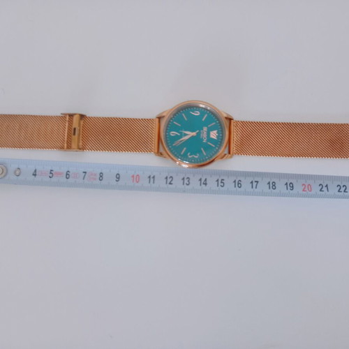 Season Steel women's watch with mesh bracelet, rose gold and petrol dial, like new
