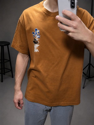H&M cotton t-shirt size L like new, brown limited edition