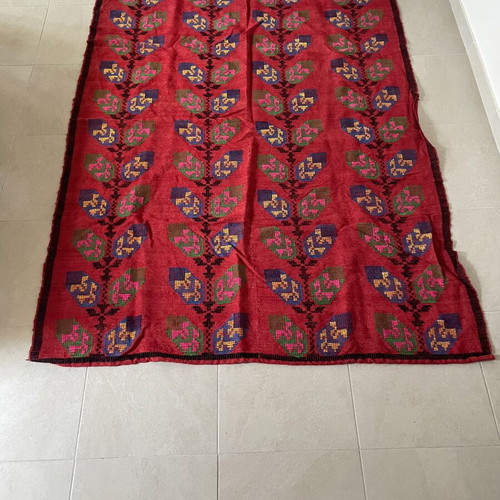 Vintage Handmade Metsovo Woven Wool Rug Kilim