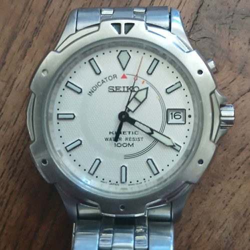 Seiko Kinetic 5M42 vintage wristwatch used