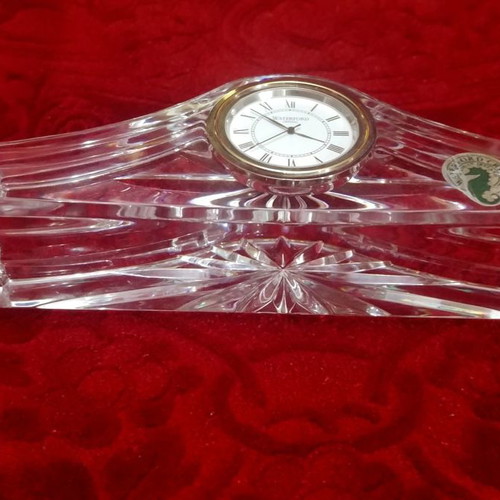 Waterford Ashton vintage crystal table clock new