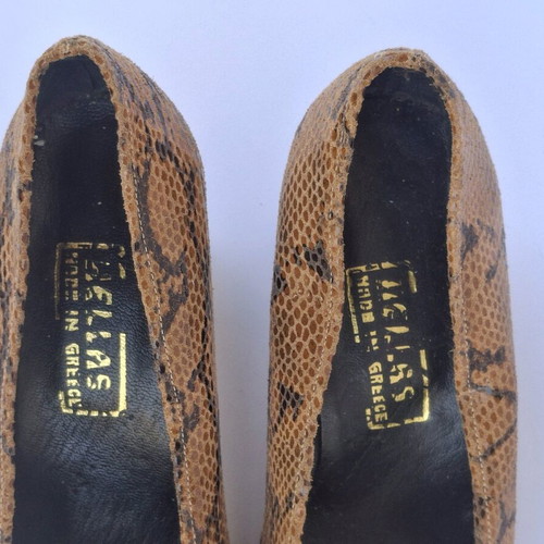 Mallas leather shoes like new, brown snake effect size 38