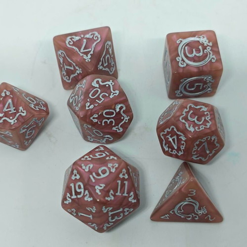 Dragon’s Breath RPG dice set like new with pearly finish
