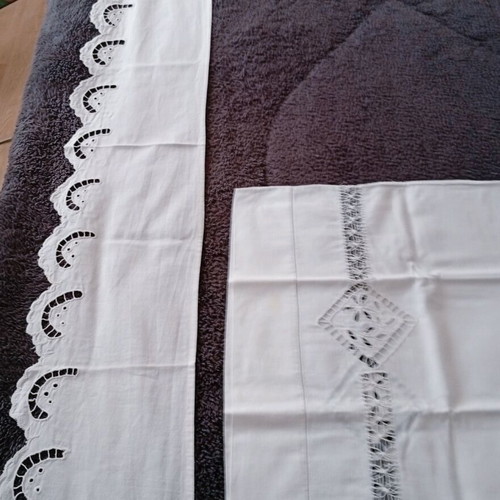 Handmade pillowcase and sewing cloth, like new, antique