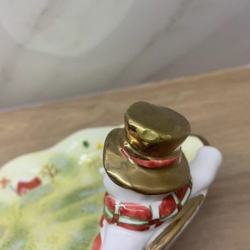 Christmas deep plate like new with snowman