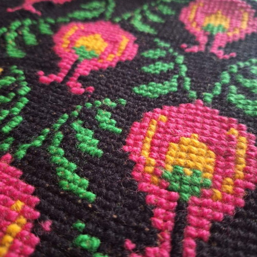 Handmade vintage embroidered rug!!!