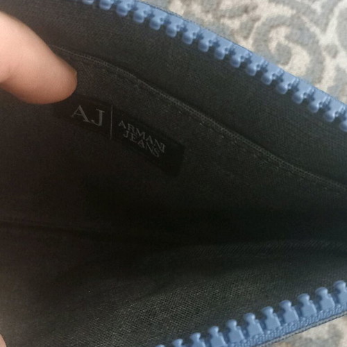 Armani Jeans wallet blue waterproof like new with chain
