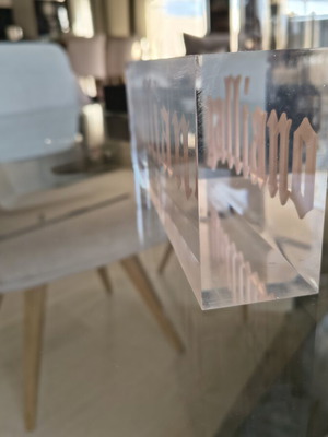 Galliano acrylic logo display, collectible