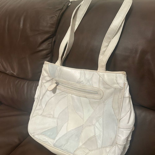 Leather purse used, white handbag