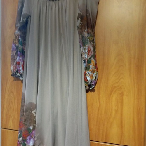 Beige midi dress with floral print new