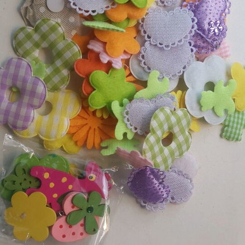 Craft materials set like new with decorative flowers and shapes