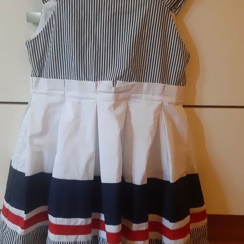 Mayoral dress like new for girl 6 years old, white and blue