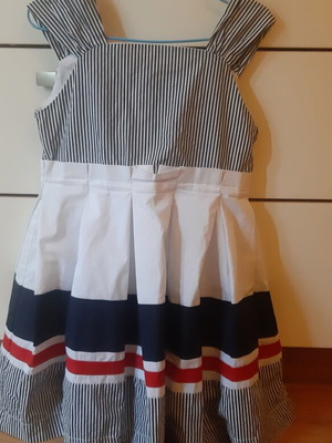 Mayoral dress like new for girl 6 years old, white and blue