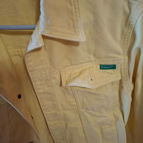 Benetton denim jacket like new, yellow, sizes S and M unisex