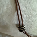 Leather handmade necklace with silver elements