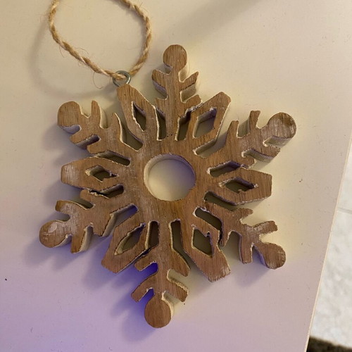 Christmas wooden snowflake ornament like new