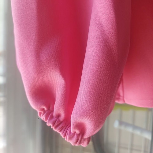Regalinas pink women's blouse with puffed long sleeves
