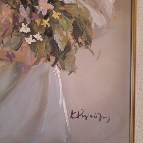 Painting by Konstantinos Rigoulis like new, portrait oil on canvas