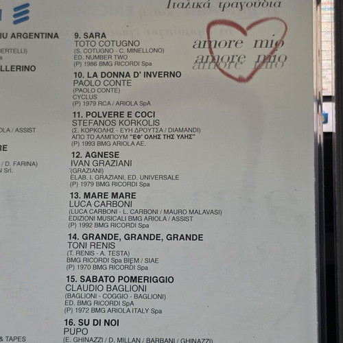 Amore Mio CD like new, Italian romantic songs