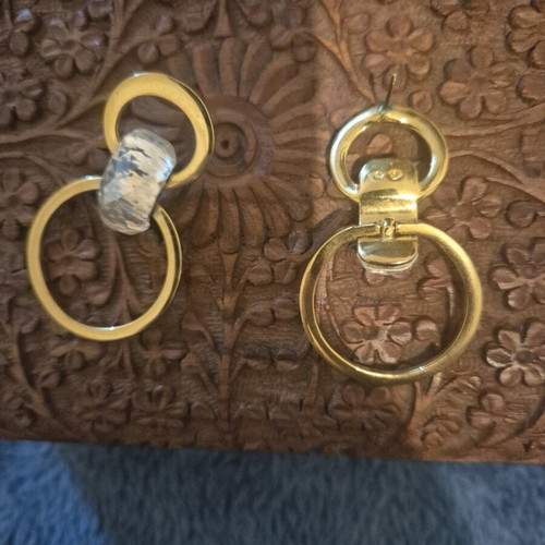Dangling gold-plated earrings used, unique design