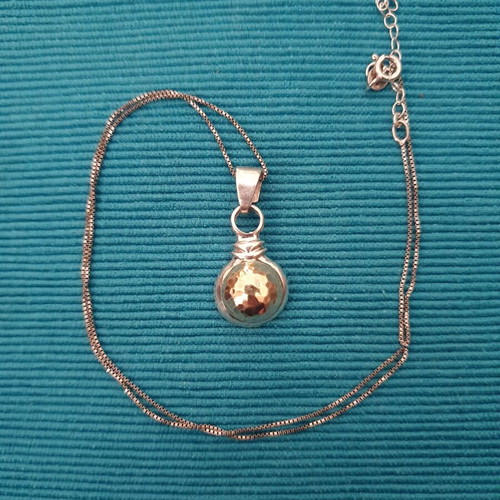 Silver gold 925 585 necklace used, gold and silver color