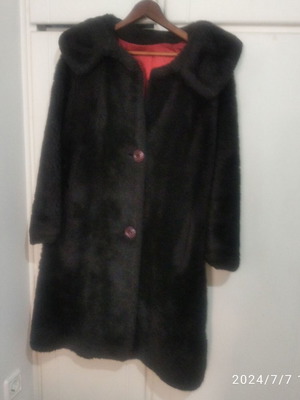Eco fur vintage 70's used, black, size L