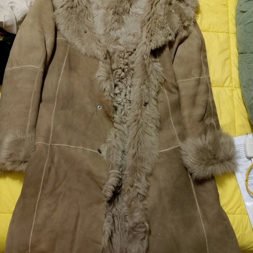 Mouton coat used beige size M