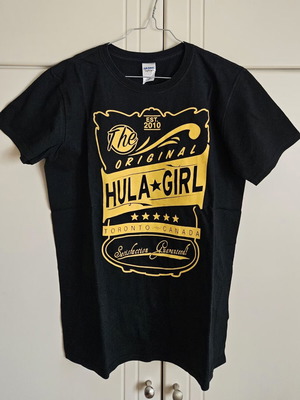 Gildan men's T-shirt with print, black and yellow, size M