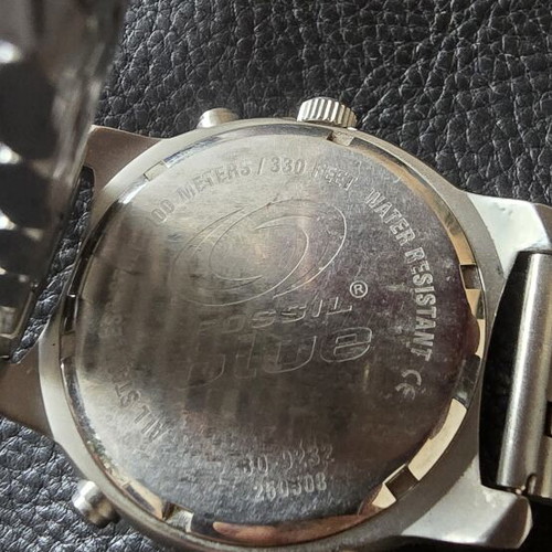 Fossil men's watch like new, silver, dual time, water resistant