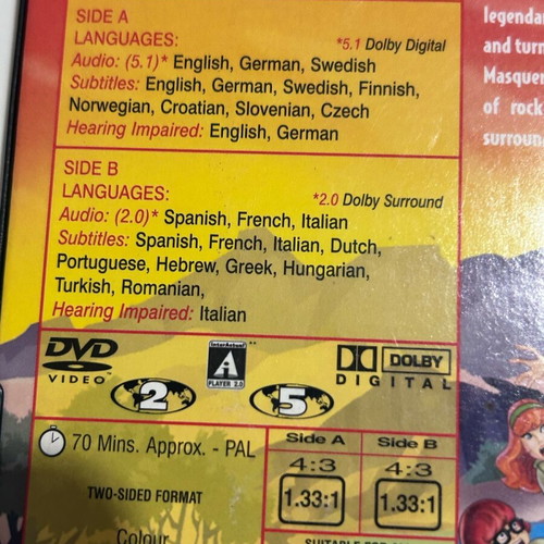 Scooby-Doo and The Legend of The Vampire DVD used with Greek subtitles