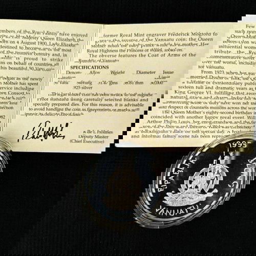 Μεγάλο ασημένιο νόμισμα 1995 Vanuatu Lady of the Century σαν καινούργιο