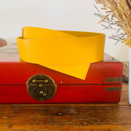 Ioanna Kourbela yellow leather waist belt