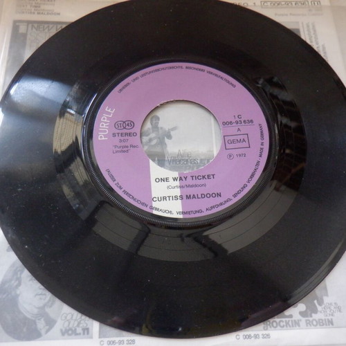 Curtiss Maldoon One Way Ticket vinyl 45 rpm used, pop