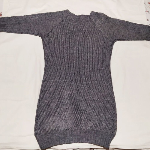 Review short wool dress used, grey, with short sleeves