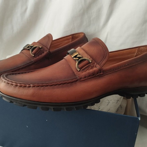 GK Uomo Italian leather shoes like new, tan color, casual style, size 43