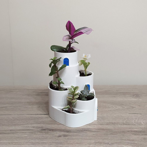 Cycladic 3D Printed Decorative Planter with Layers