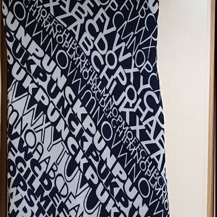 Nienhaus & Lotz women's dress with alphabet print and ruffles, like new
