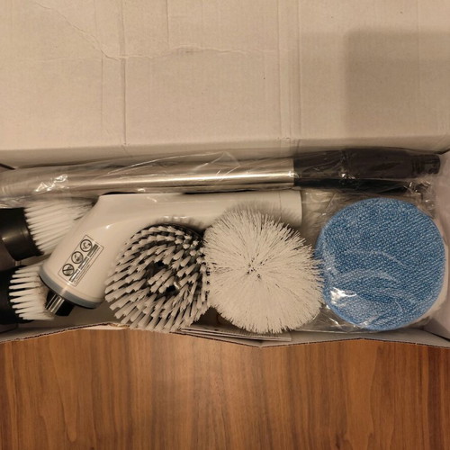 Electric cleaning brush wireless with 9 heads and handle new