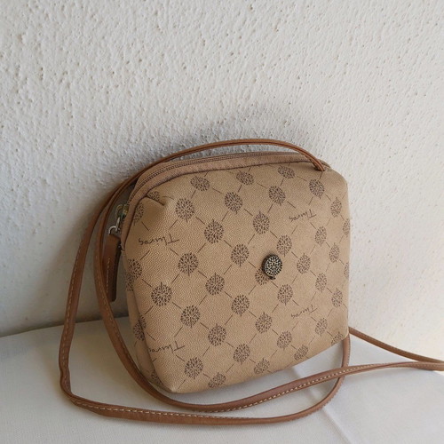 Thiros beige round crossbody shoulder bag like new