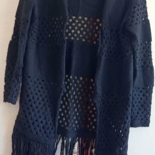 Fringed cardigan used, black