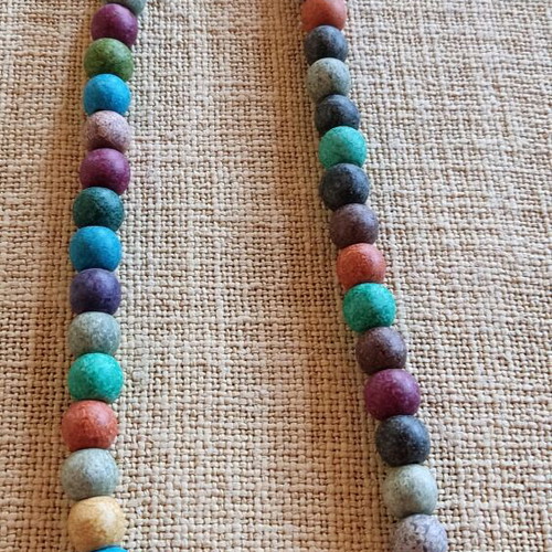 Handmade long necklace with ceramic beads like new, colorful