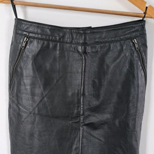 Vila black lamb leather skirt like new no. SM