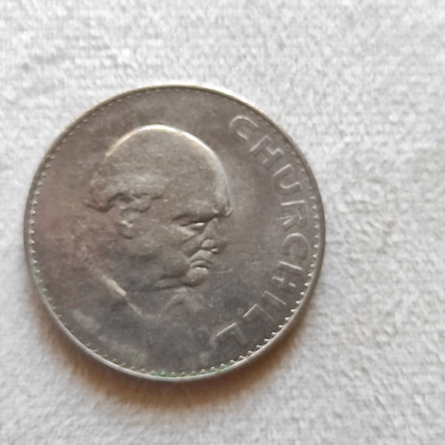 United Kingdom 1 Crown coin Elizabeth II, Churchill 1965 used