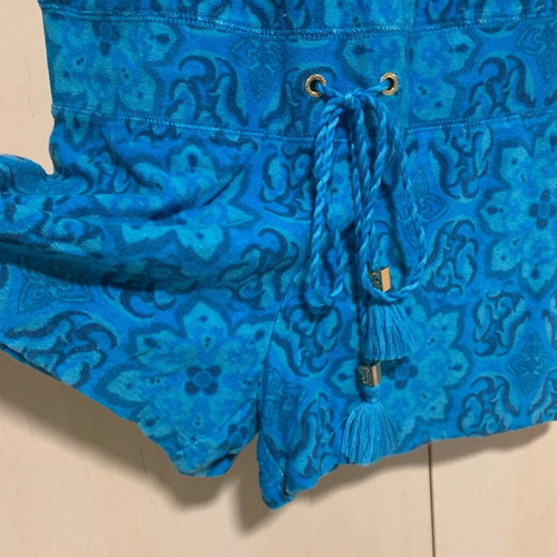 Juicy Couture blue terry shortsuit like new with ruffles and drawstring