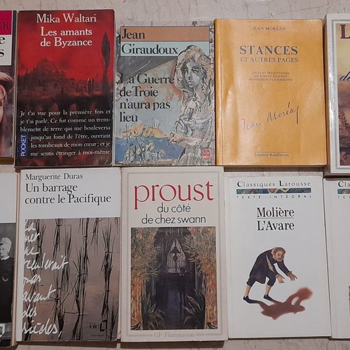 French literature books used, set of 10, pocket size