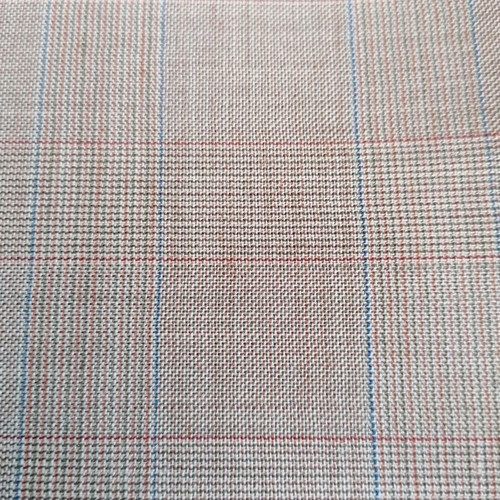 Dormeuil Optima Super 110’s wool fabric 4x1.5m striped beige red blue
