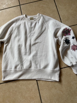 ZARA sweatshirt used for girl 11-12 years, cream with glitter stars