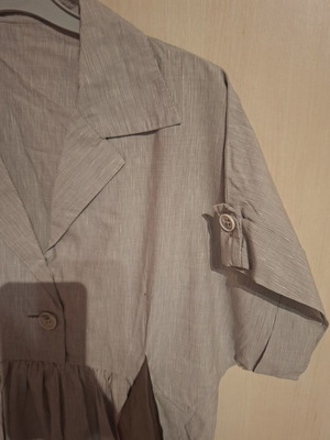 Striped dress with waist tie and pockets